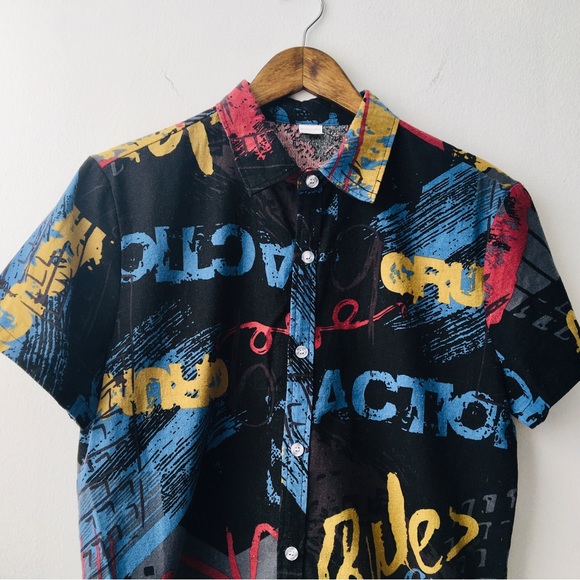 SHEIN button down men multicolor shirt - Picture 11 of 11